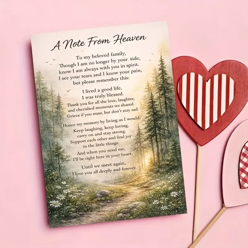 Forest Path Sympathy Card, 2D Relief Design, Includes Comforting Message, Ideal for Grief Support, Memorial Gift, Printed with Pictures/text