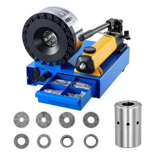 VEVOR High Pressure Hydraulic Hose Crimper, Manual Hose Crimping Tool with 8 Dies 0.24"-1.1" Crimping Range, Suitable for Low High-Pressure Oil Pipes, Gas/Water/Auto AC Hoses Cable Joints
