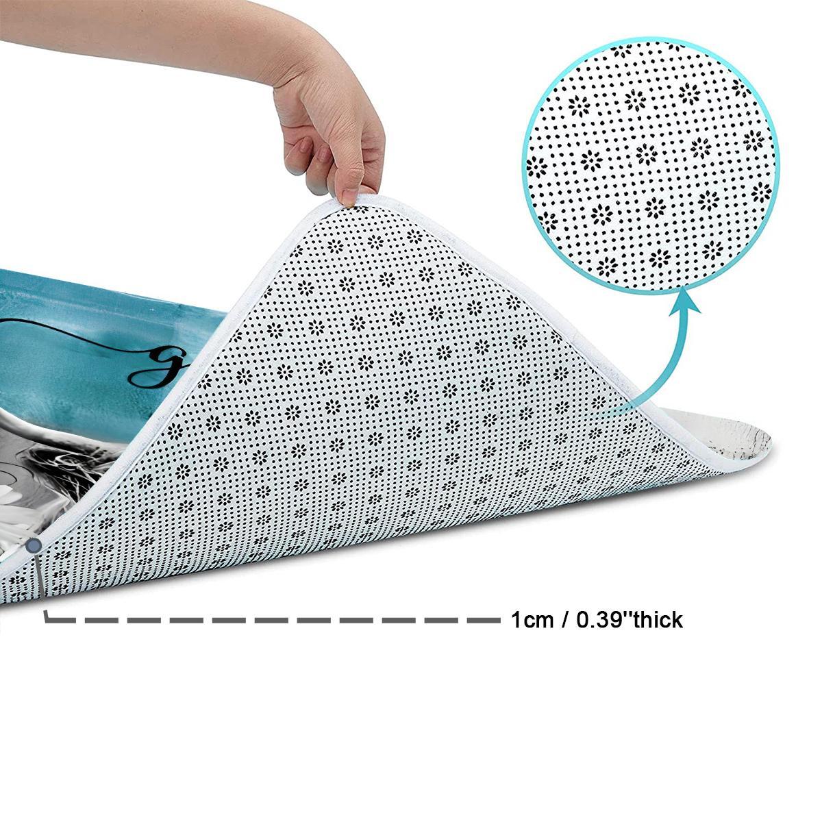 Highland Cow Pattern Bathroom Accessories with Hooks, Including Shower Curtain & Toilet Lid Cover & Bath Mat & U-shaped Mat