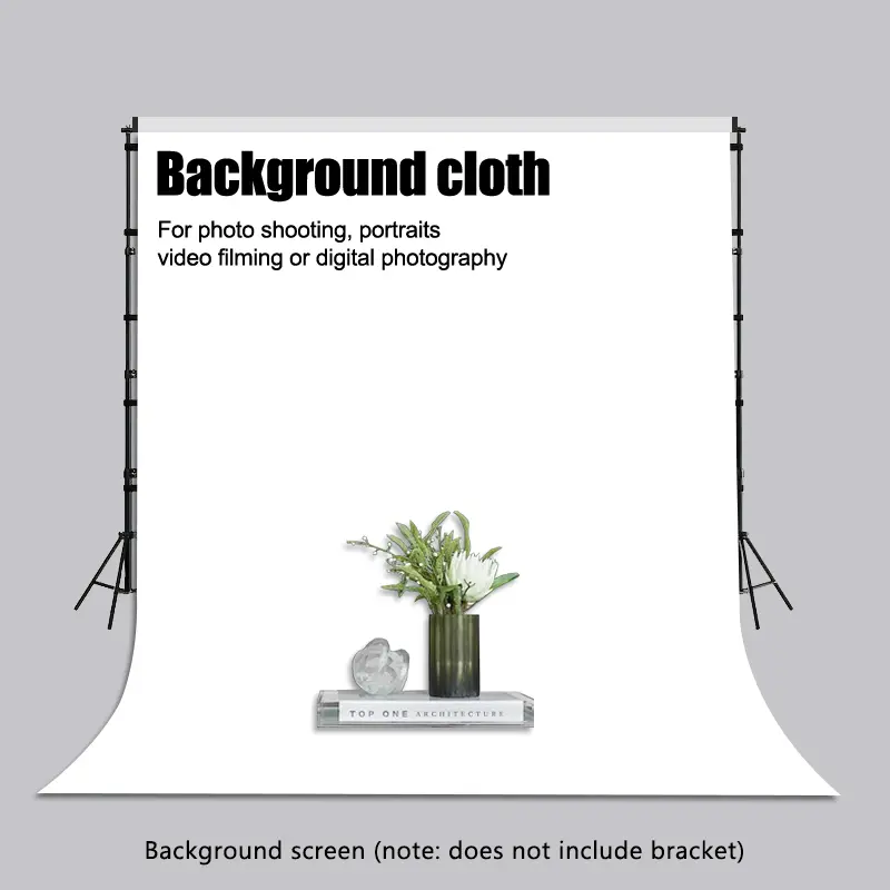 Thick white background cloth for studio photography props, portrait photography, still life, white background picture, live broadcast room background hanging cloth