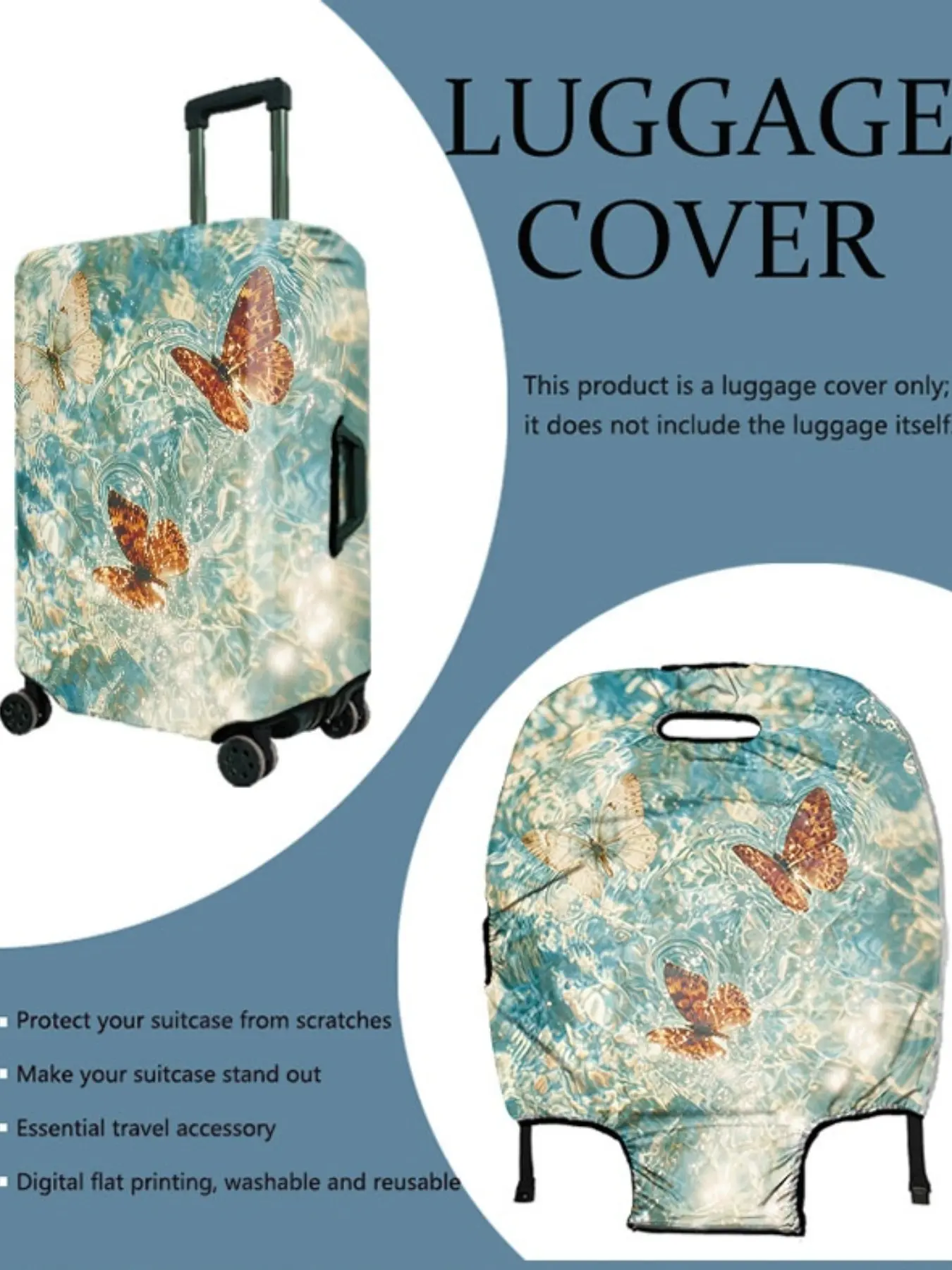 1pcs Luggage Protective Cover, All over Print Design, Suitable for 20-28 Inch Suitcases, Thick High-Quality Fabric, Essential Travel Accessory