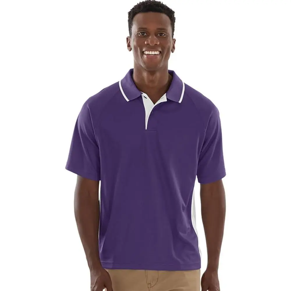 Charles River Apparel Men’s Colorblock Button Polo Shirt - UV Protection, Wicking, Athletic Performance Sports Top for Golf & Tennis