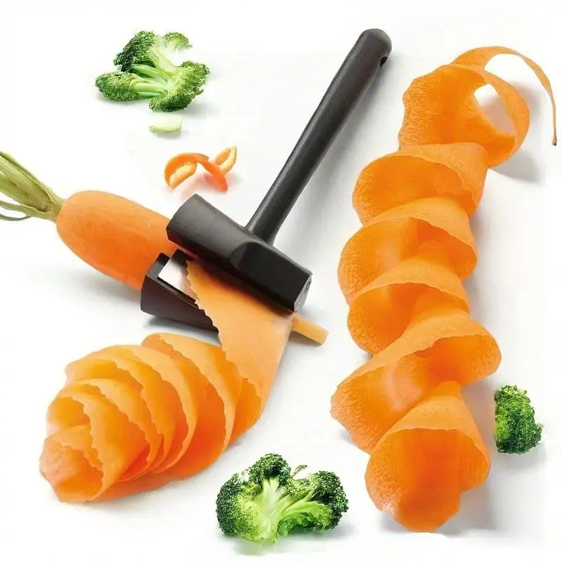 Spiral Vegetable Slicer, Salad Tool for Cucumber Carrot Peeling Slicing, Kitchen Utensil, Efficient Food Prep Equipment