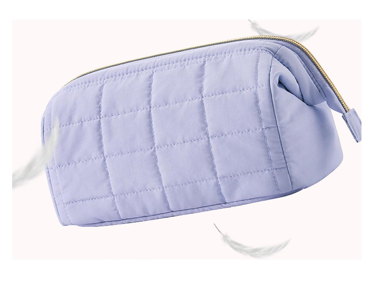 Makeup Bag Travel Toiletry Bag, Puffy Padded Make Up Bags for Women Makeup Organizer Case, Wide-open Pouch Purse Travel Essentials Toiletries Accessories Brushes