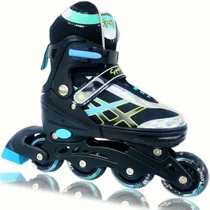 Adjustable Inline Skates for Kids and Teens Ages 4-16, All 8 Wheels of Inline Roller Skates Light Up, Safe and Fun Illuminating for Outdoor Indoor Sports