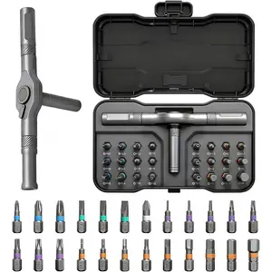 A Man's Tools 24 in 1 Magnetic Screwdriver sets, Multi Bit DIY Magnetic Screwdriver Set with Detachable Ratchet Handle, Suitable for Furniture Assembly, Precision Electrical Appliance Repair, Bicycle Tools