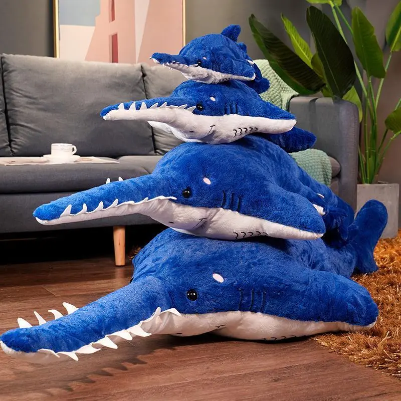 Giant Serrated Shark Soft Plush Toy Birthday Gift Sea Serrated Shark Pillow Sofa Cushion Stuffed Toys Cartoon Home Decor