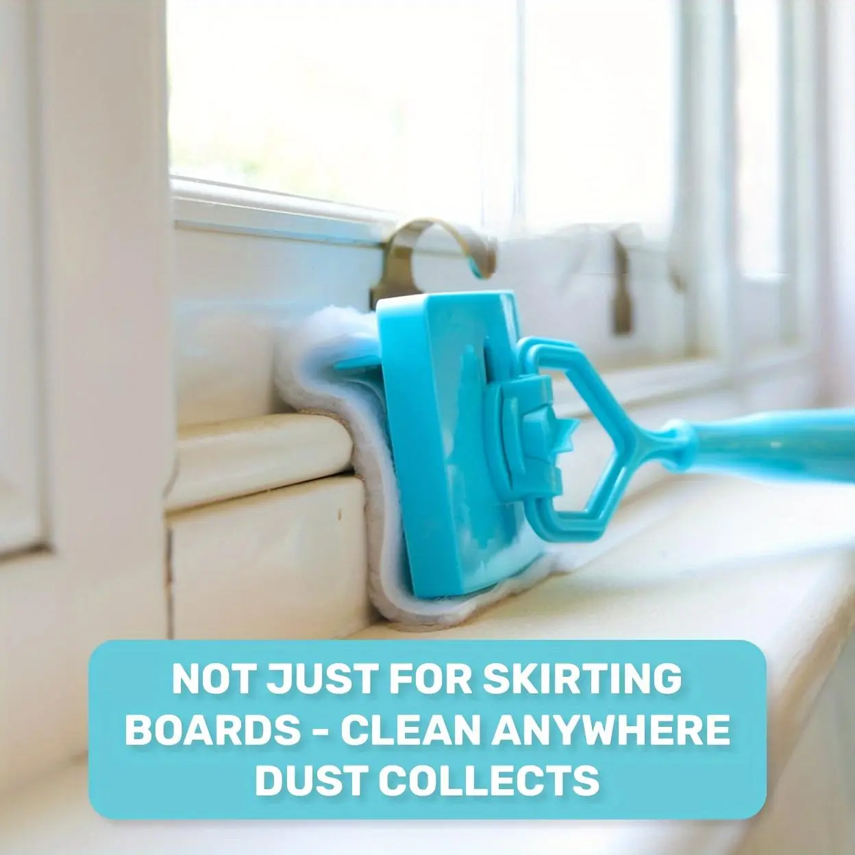 [Cleaning Buddy] Skirting Board Buddy | Cleaning Pads Baseboard Mop Cleaning Wiper Wet & Dry Mop | Use for Bathroom, Kitchen, and The Whole House! for Cleaning skirting Boards with Napkins and Long Handles