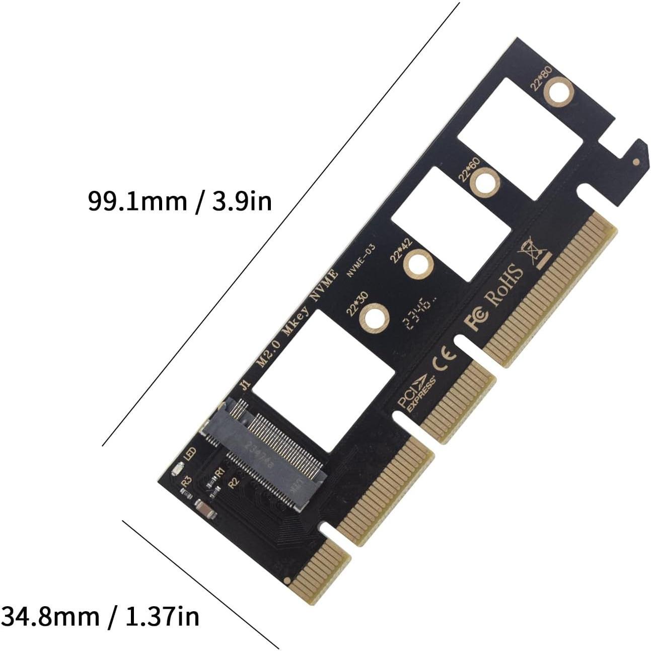 M.2 NVME to PCIe X16 Adapter, NVME/AHCI SSD to PCIe Expansion Card, Supports PCI-Express X4 X8 Slots Supports The M.2 NVME SSD M.2 NVME to PCIe X16 Adapter, NVME/AHCI SSD to PCIe Expansion Card, Supports PCI-Express X4 X8 Slots Supports The M.2 NVME SSD