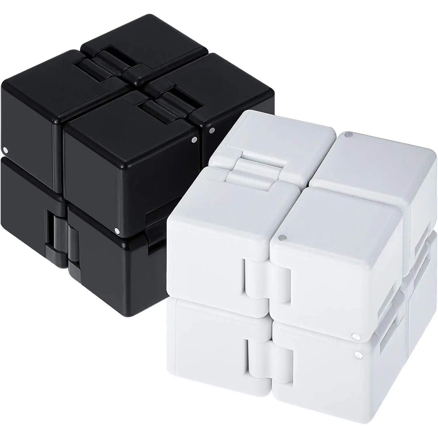 2 Packs Cube Toys Fidget Blocks Mini Cube Desk Toy Stress and Anxiety Relief Durable ADHD Hand Held Toys Black and White for Kids Adults Relieving Sensoryfidget toys