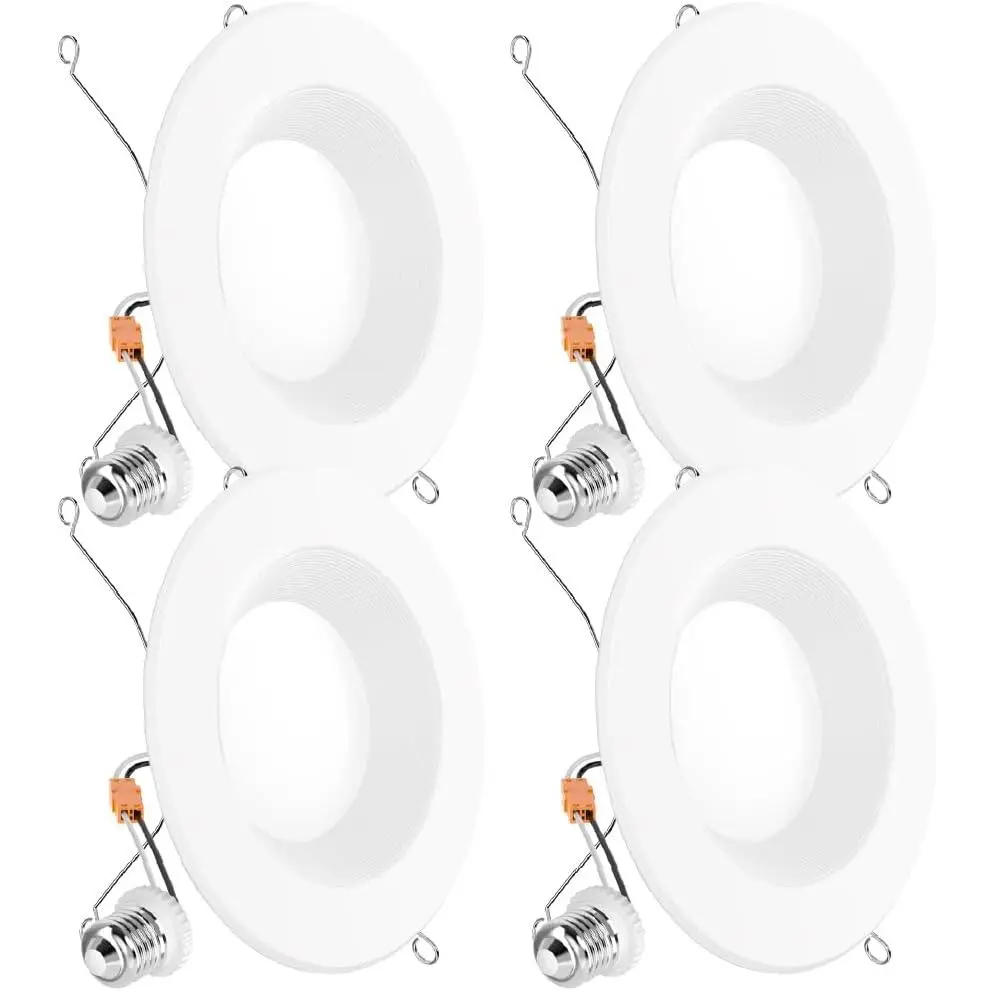 Retrofit LED Recessed Lighting 6 Inch, Downlight Can Lights for Ceiling, Baffle Trim, 965 LM, 13W (120W Equivalent), 4000K Cool White, Dimmable, Damp Rated UL 4 Pack.