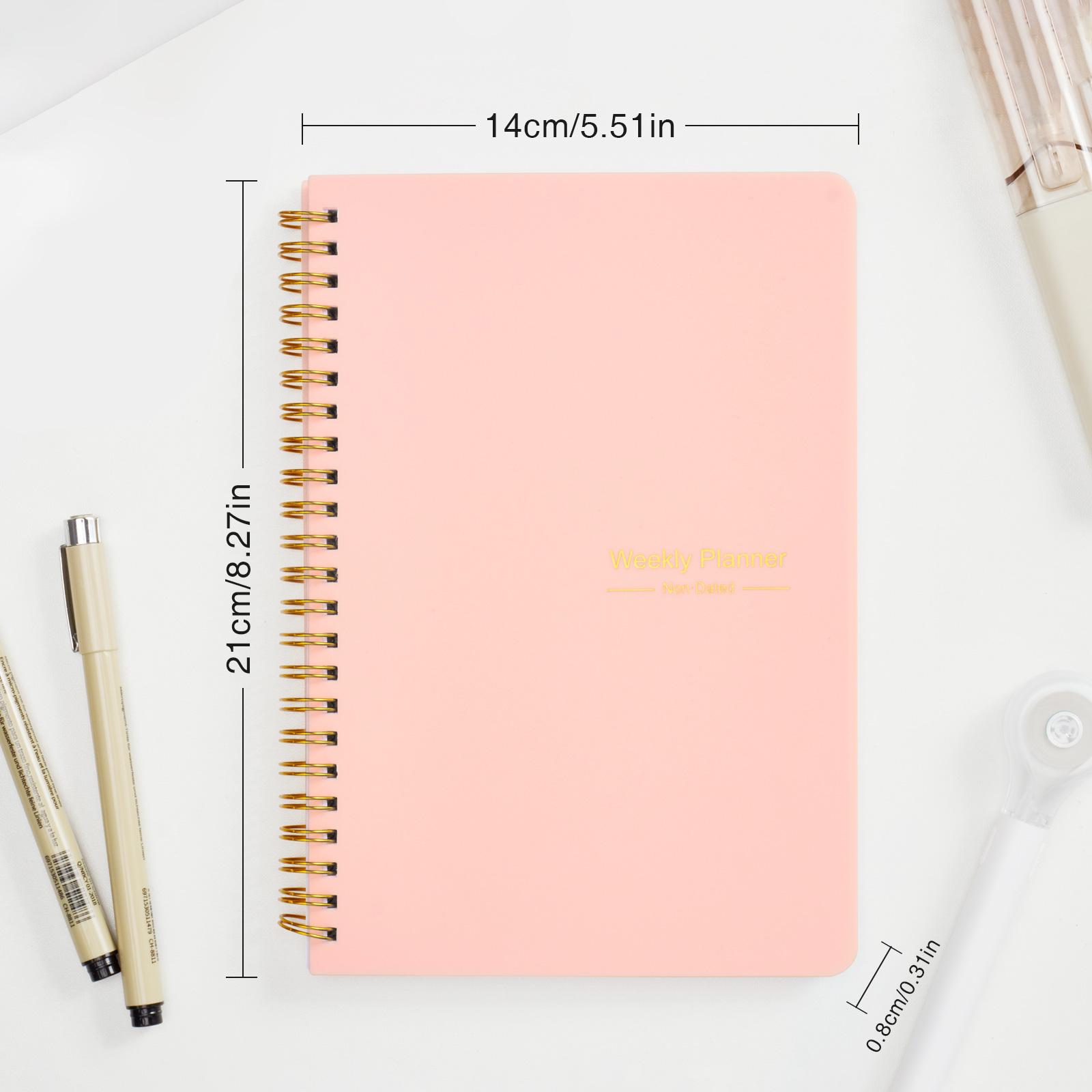 Weekly Notebook, 1 Piece Portable Spiral Notebook, Weekly Planner Journal Book, Budget Planner Books for Home Office School Supplies, Spiral Bound Planner