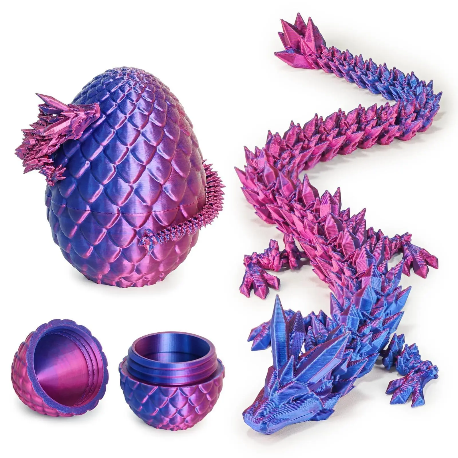 3D Printed Gem Dragon Egg Figurine Ornament Novelty Collectible Toy Creative Home Decor & Stress Relief Gift