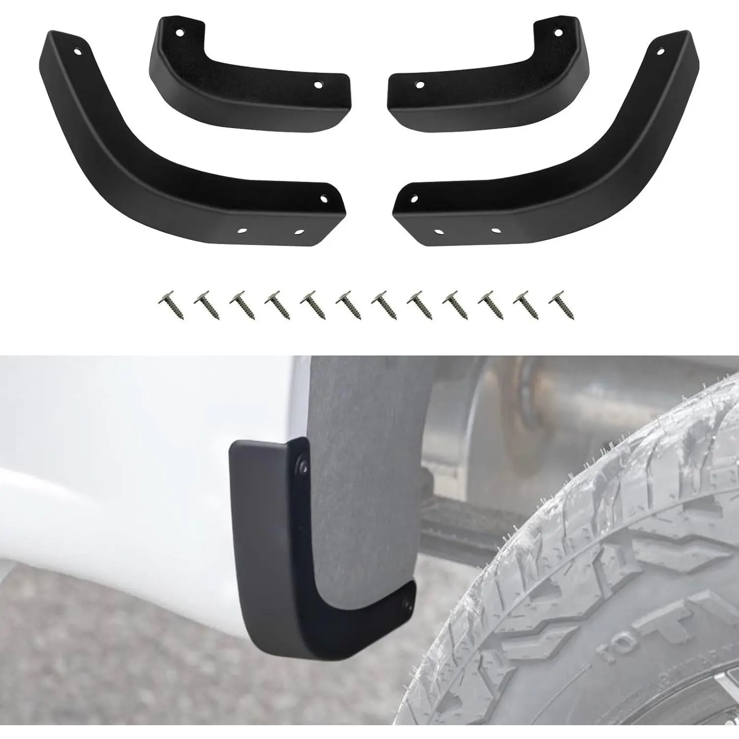 Mud Flap Delete Kit - ABS Plastic, Drill-Free Fender Deletes for Chevy Silverado 1500 (2019-2026), Front/Rear Car Exterior Accessories with Perfect Fit
