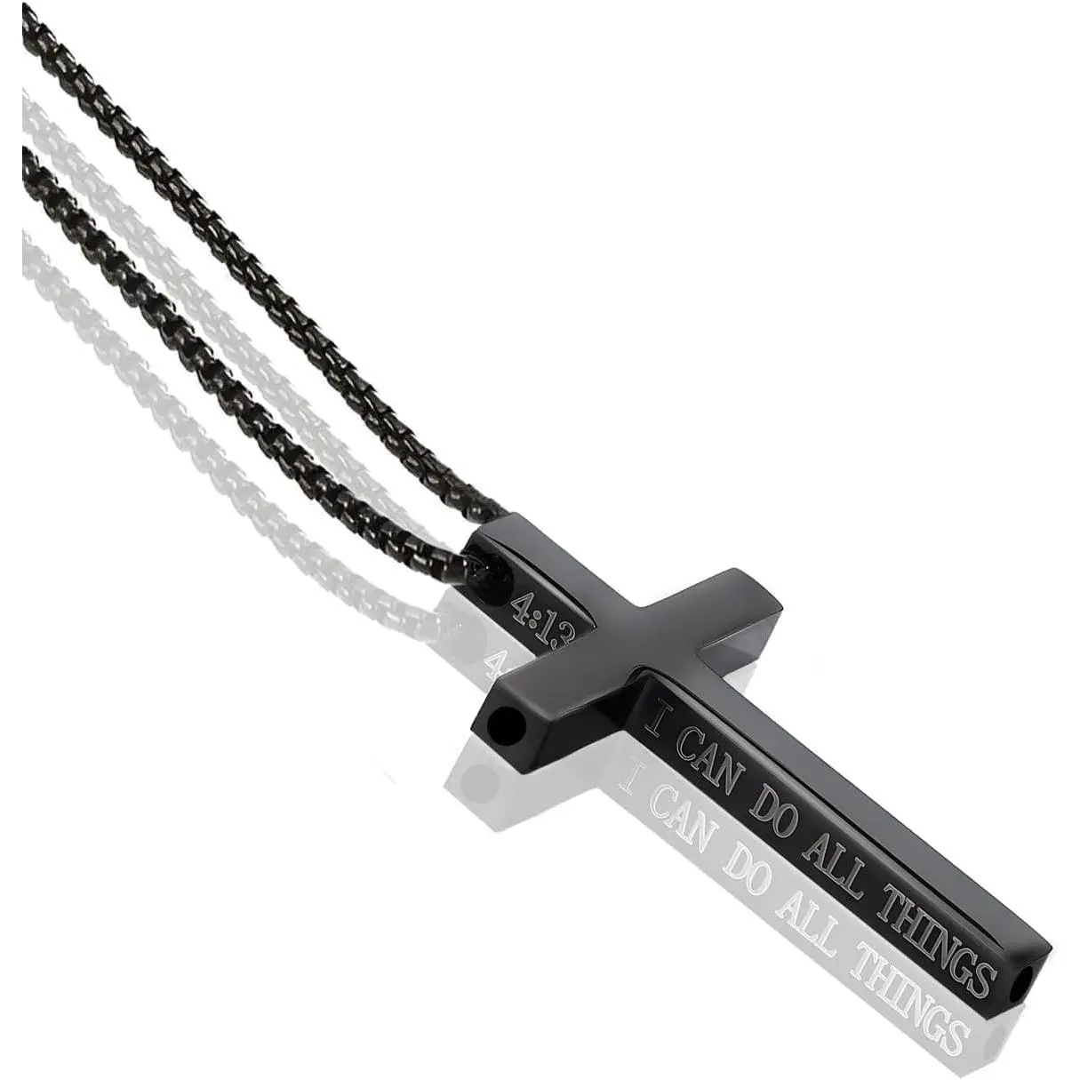Quit Smoking Necklace – Stainless Steel Cross Pendant, Breathable Fidget Necklace  Anxiety Relief & Smoking Cessation, Smokeless Inhaler  Men & Women Black New model