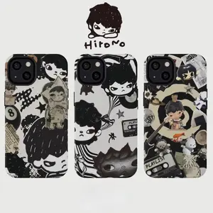 Popmart Hirono Phone Case Moody Art Toy Aesthetic Protective Cover Gift for Her Designed for iPhone 11-17 Pro Max/Plus & Samsung Galaxy S23-S25