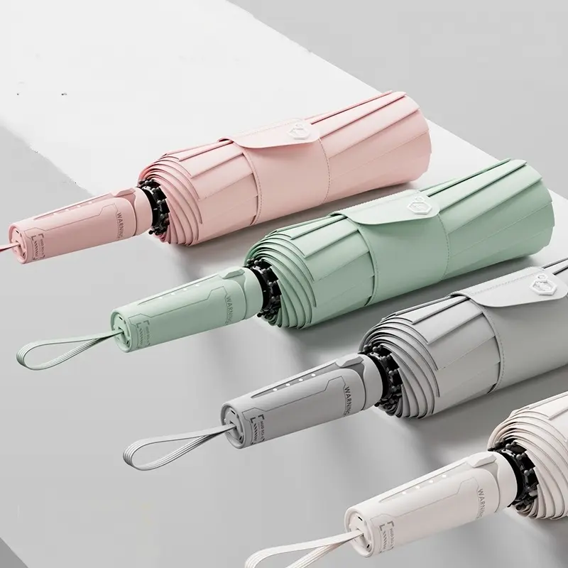 New Automatic Umbrella with Cool Mechanical Handle, One-Touch Open/closed, Glaze Sun Protection Folding Umbrella