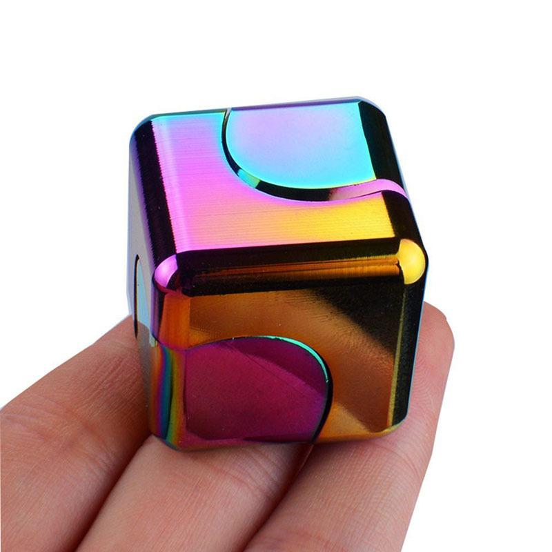 Square Toy, 1 Count Metal Rotate Puzzle Cube, Fidget Spinner, Anti Stress Edc Fingertip Toys for Special Needs & Adhd Autism, Gift Ideas