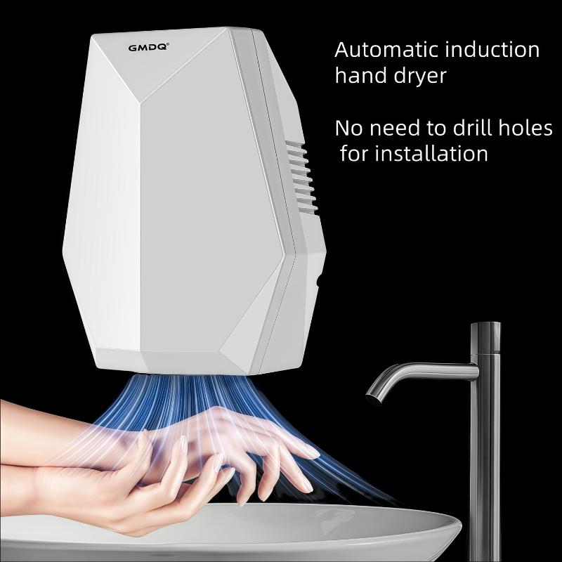 Fully automatic sensor hand dryer, commercial compact warm air hand dryer, American standard plug 110V, 1000W, suitable for home/business bathrooms/hotels/guesthouses/homestays