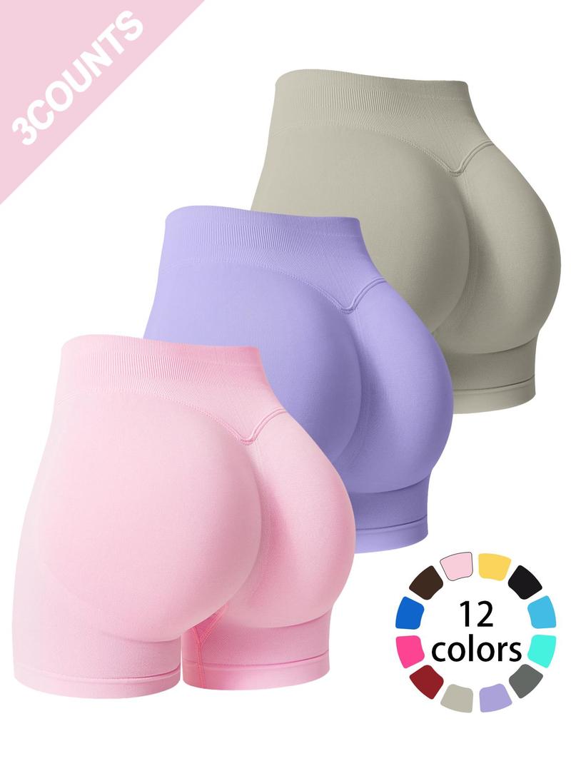 Women's Solid Color High Waist Gym Shorts, Breathable Comfortable Skinny Skinny Biker Shorts for Yoga Workout Running, Ladies Sportswear for Summer, Activewear, Tight Sports