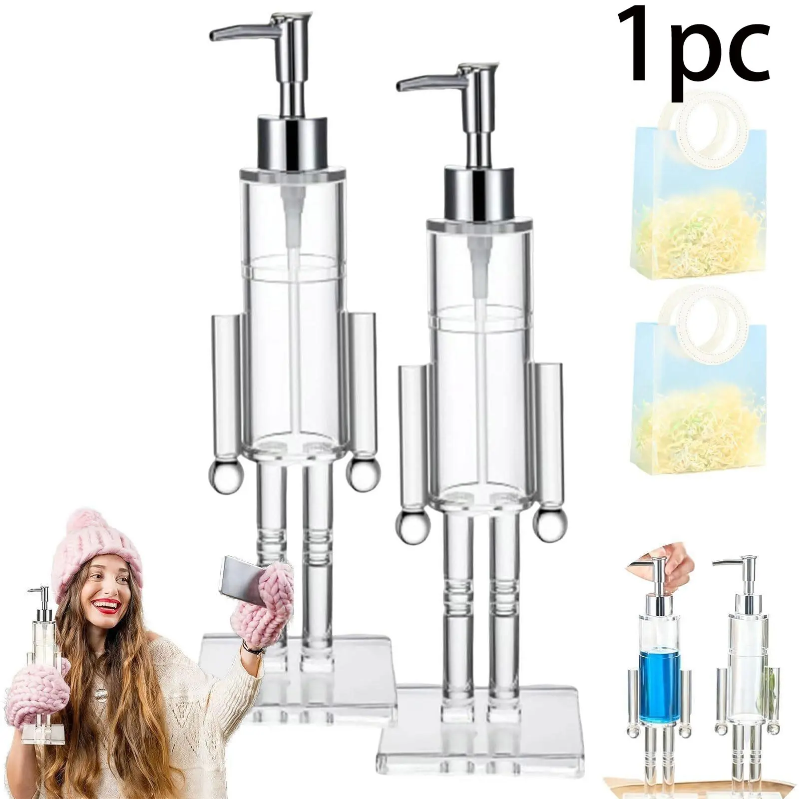 Nutcracker soap dispenser, nutcracker shaped soap rack, plastic home decoration nutcracker soap dispenser, bathroom accessories, Bathroom Decor Supplies