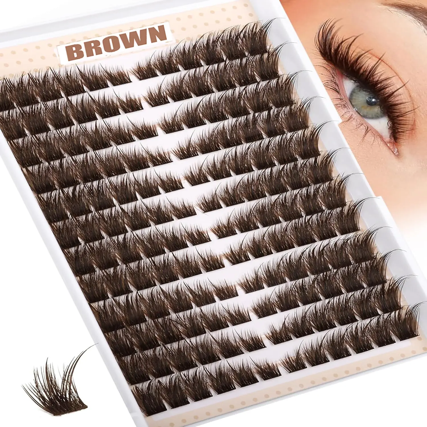 144 Pcs D Curve Anime False Eyelash Clusters, Reusable Wispy Fluffy Lashes, Mixed Length 10-18mm, Artificial Fox Fur Style, Makeup