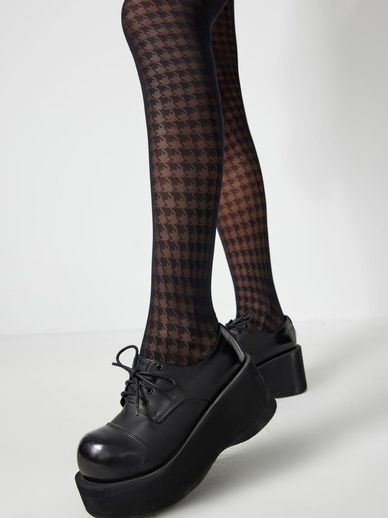 Cider [one-size] Houndstooth Pattern Tights