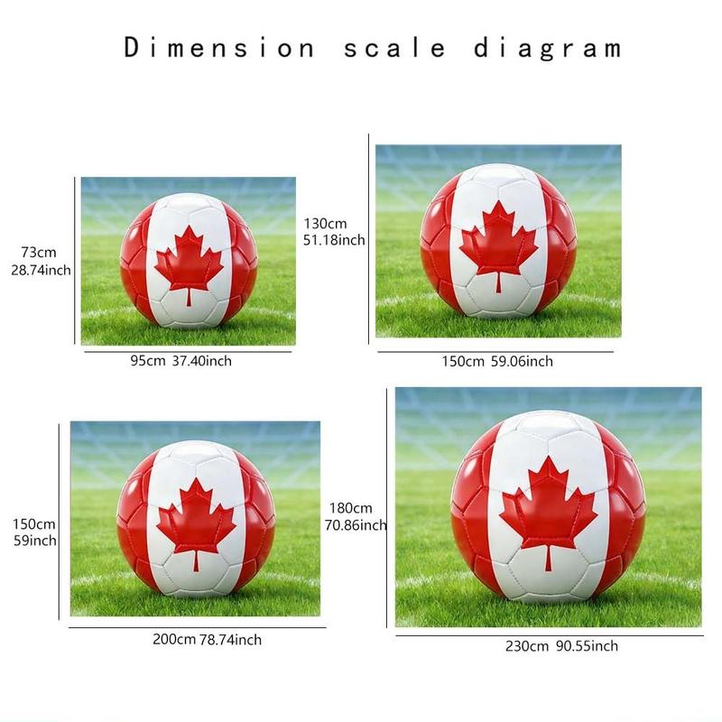 1 pc microfiber Canada Themed World Cup Tapestry Living Room Wall Hanging Soccer Ball Design Sports Decor for Bedroom Dining Room Outdoor Activities Holiday Atmosphere Booster Home Ornament for Football Fans Room Decoration Tapestry Background Cloth Hangi