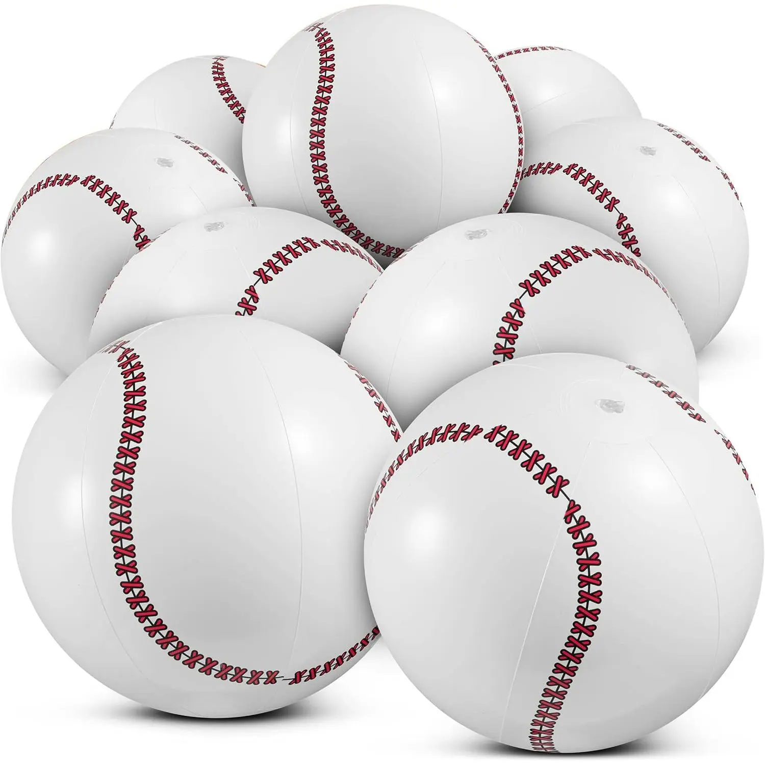 Inflatable Baseballs (12-Pack) 16inch, Baseball Beach Balls, Suitable for Theme Party Decorations and Birthday Decorations - Pool Ball Toys, Party Favors and Children's Gift Bag Giveaways, Suitable for Boys and Girls: Toys and Games
