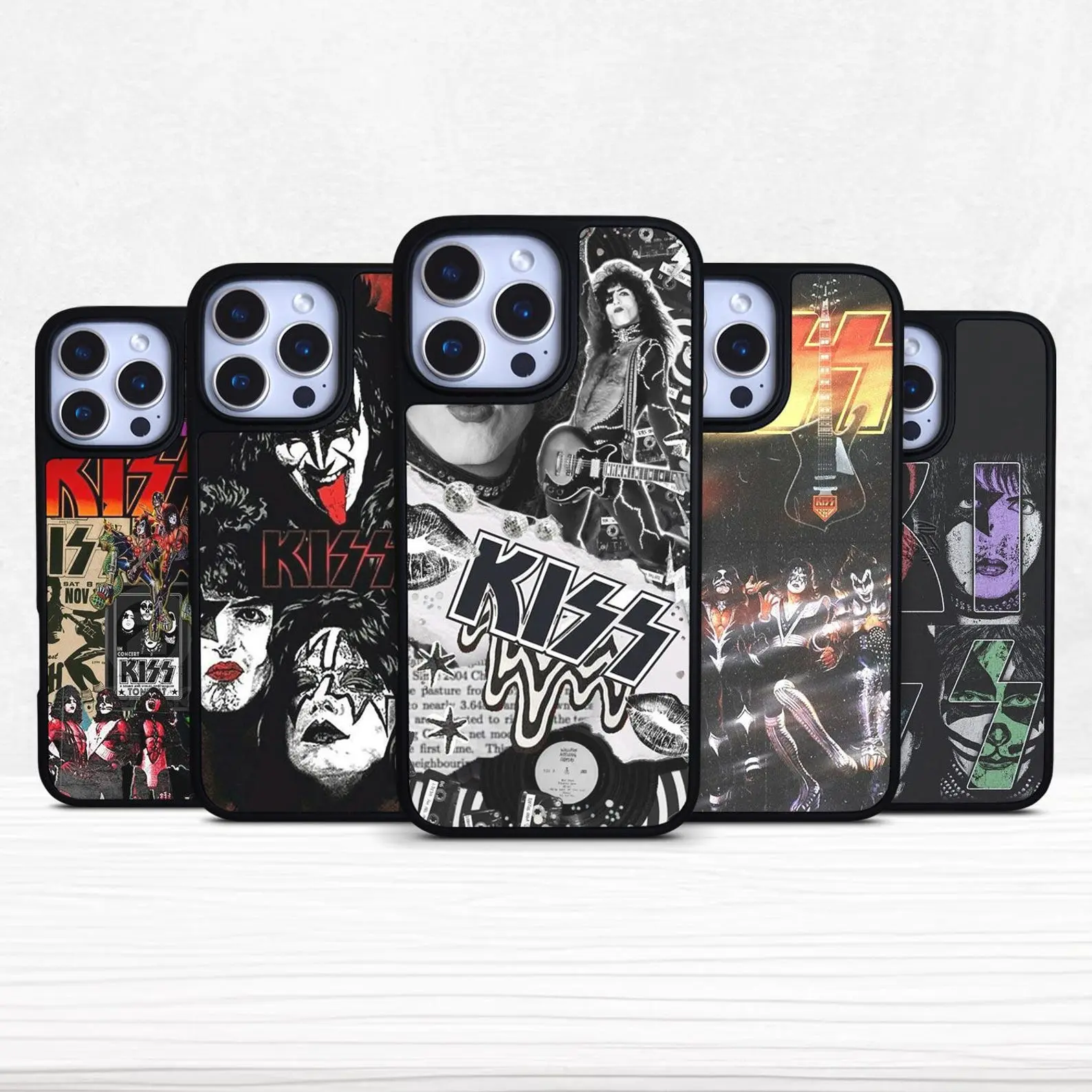 KISS Band Flexible TPU Phone Case - Multi-Model Fit for iPhone 11-17 Pro Max/Plus, Samsung Galaxy S23-S25 Series with Specific Fits & Precise Cutouts, Iphone 17, Raised Edges