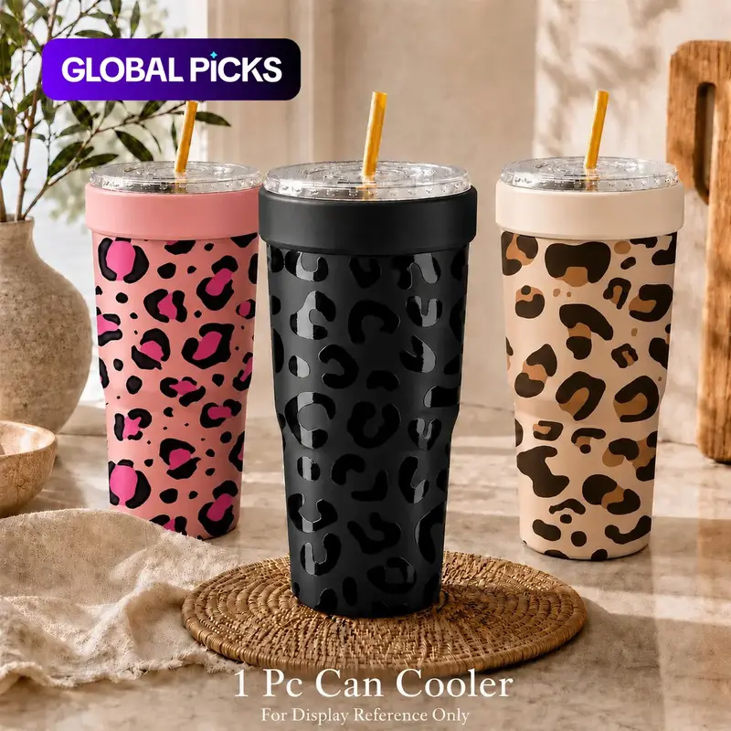 1 PC 2-in-1 Insulated Can Cooler, Thermo Cup, Includes Tumbler Lid, Converts to Travel Tumbler, Double Wall Vacuum Stainless Steel, Fits 16-24oz To-Go Coffee & Tea Cups, Cup Holder Friendly, Perfect for Halloween, Christmas, Travel & Daily Use