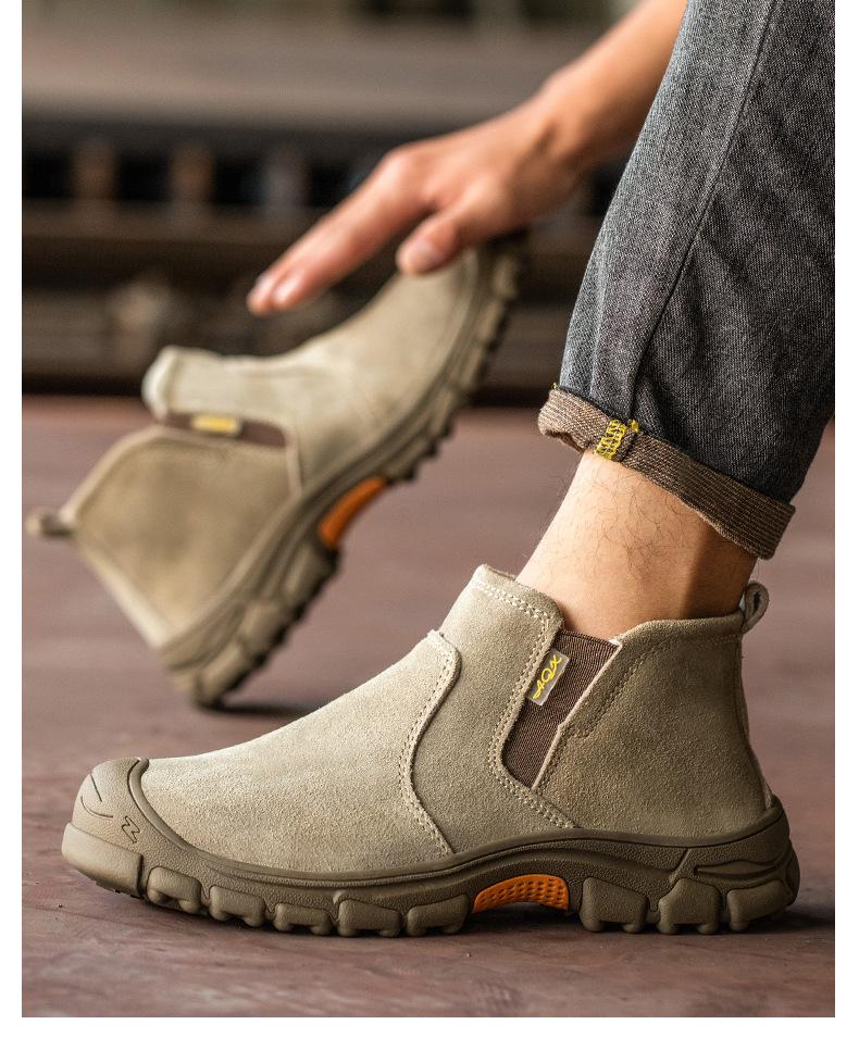 Men's Summer Breathable Anti-Smash Anti-Puncture Lightweight Welding Anti-Scald Construction Site Work Shoes with Steel Toe