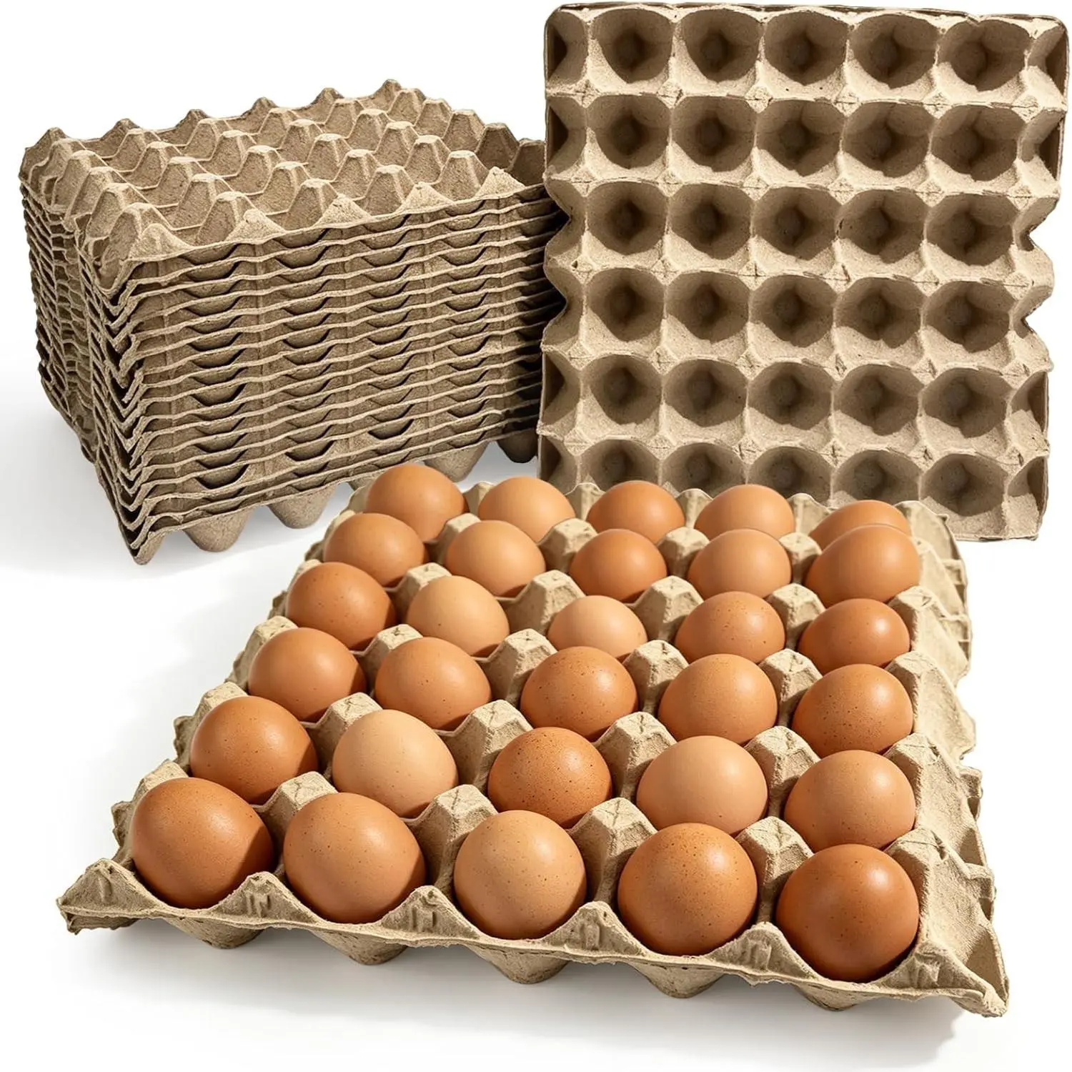 15 Pcs Biodegradable Pulp Fiber Egg Flats – Egg Cartons Cheap Bulk for 30 Eggs | Egg Crate, Egg Carton, Egg Cartons Bulk, Egg Tray, Cardboard Egg Carton, Egg Flats