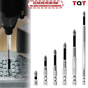 K5 Anti-Slip Ph2 Strong Magnet Bit, Chrome Plated Alloy Steel Impact Resistant Screwdriver Bit, Suitable for Electric Drill Installation and Repair
