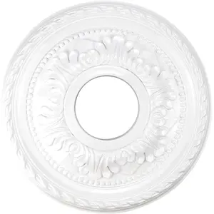 Ceiling Medallions for Chandeliers Ceiling Fans, 12.2" White Light Medallion for Living Room Dining Room Shopping Mall Bedroom