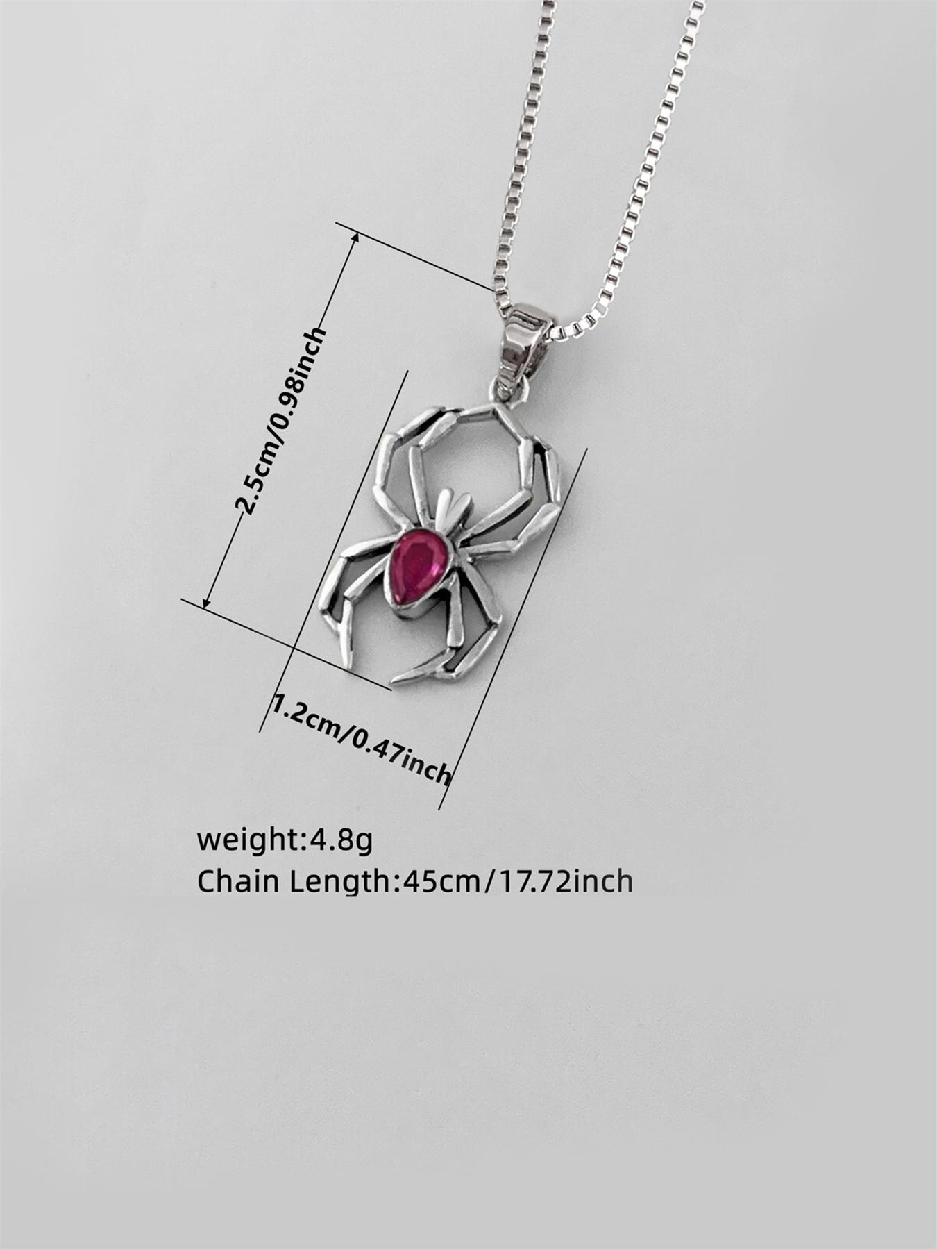 Spider Design Pendant Necklace for Women, Dainty Necklace, Minimalist Necklace, Dangling Charms Necklace, Clavicle Chain Matching Necklace for Party, Daily Decor, Trendy All-match & Exquisite Jewelry As Birthday Gift without Box, Gothic Witch Jewelry