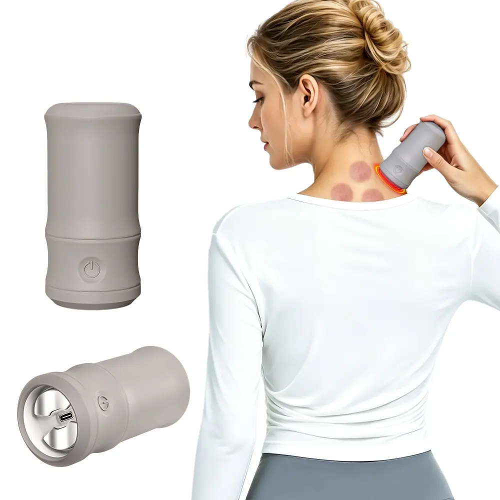 3-In-1 Smart Electric Massage Device, Wireless Charging, Vacuum Suction, Three Modes, Warm Pulse, Shoulder Neck Back Muscle Relaxer