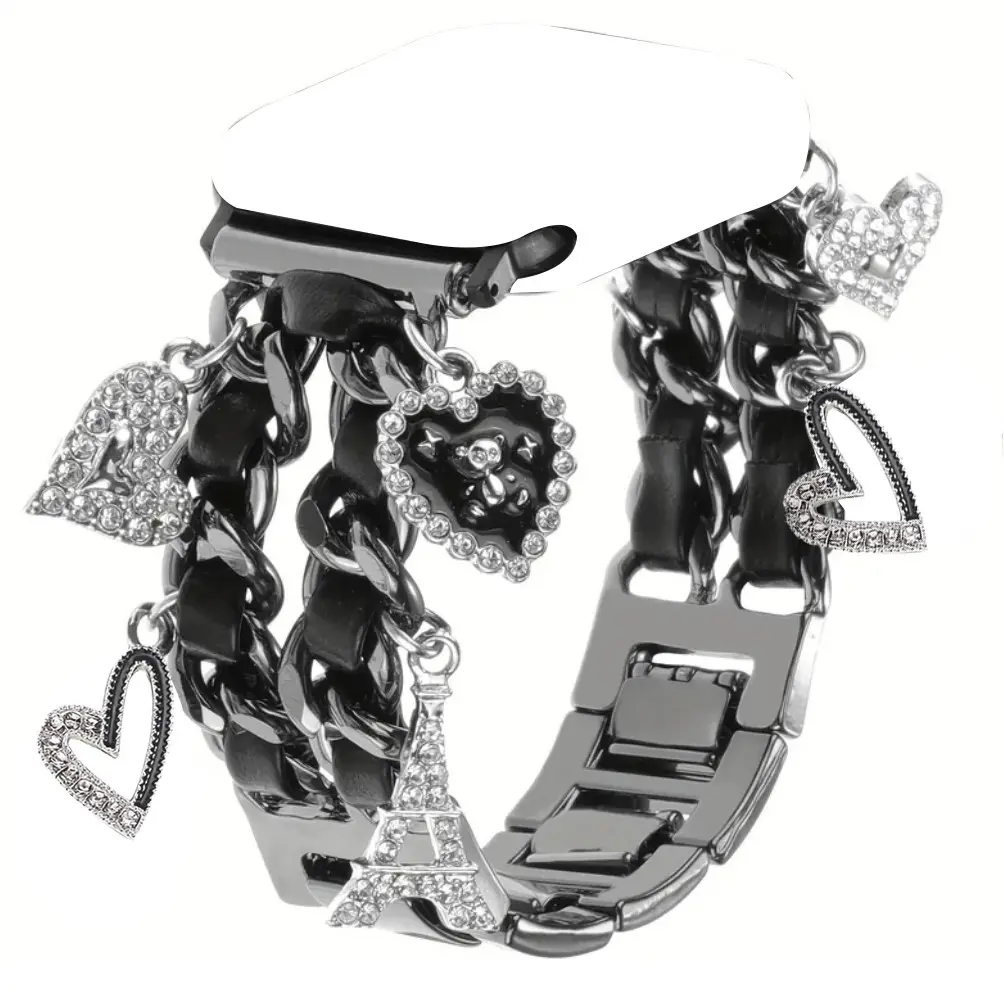 1PC metal double chain hanging accessory for Apple Watch bands, Smart Watch Accessories, compatible with Apple Watch 38/40/41/42/44/45/46/49mm, suitable for Apple Watch series Ultra/SE/11-1, strap only, watch and case not included, Smartwatch Accessories