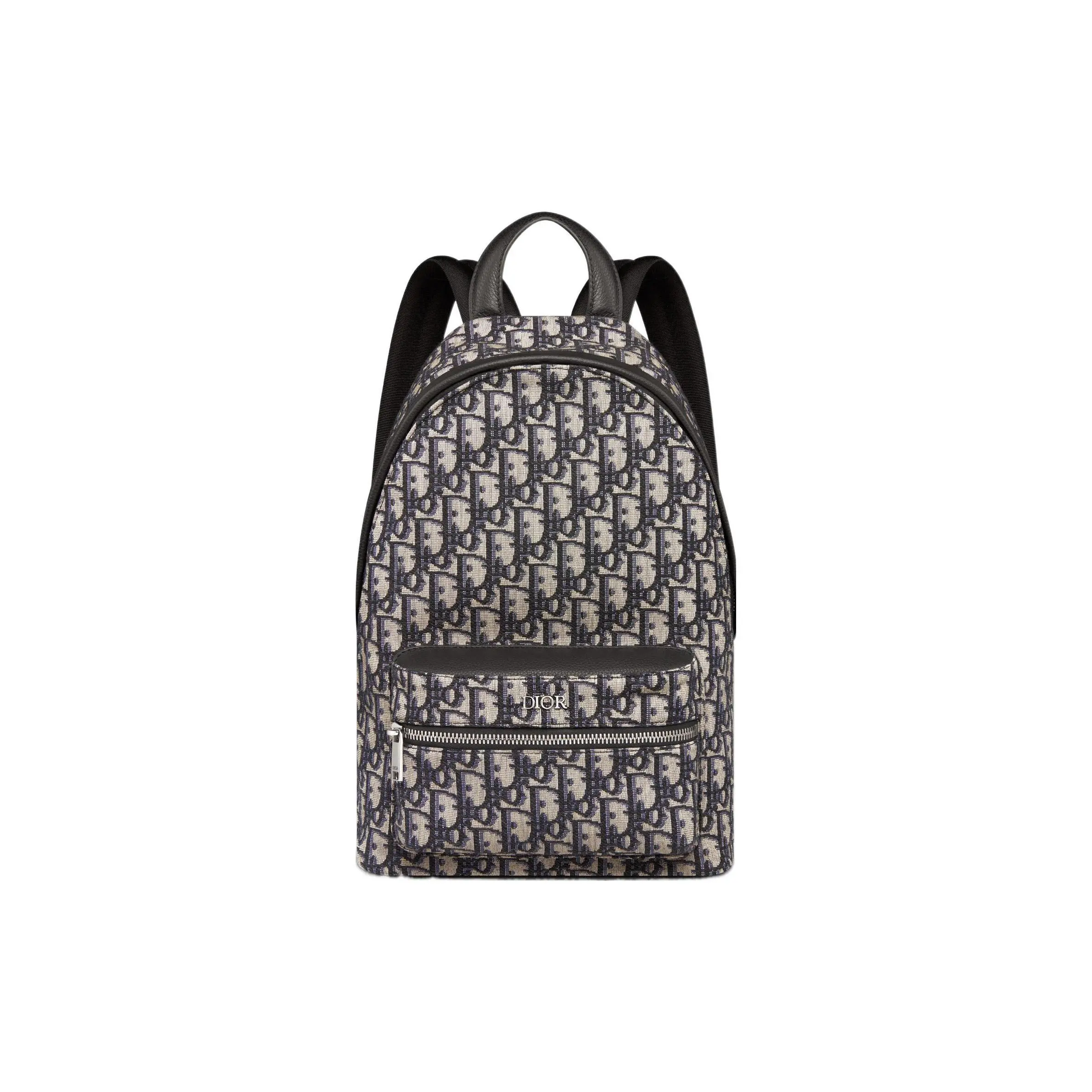 Dior Rider Ruthenium-Plated Logo Monogram Jacquard Canvas Backpack for Children, Classic Black