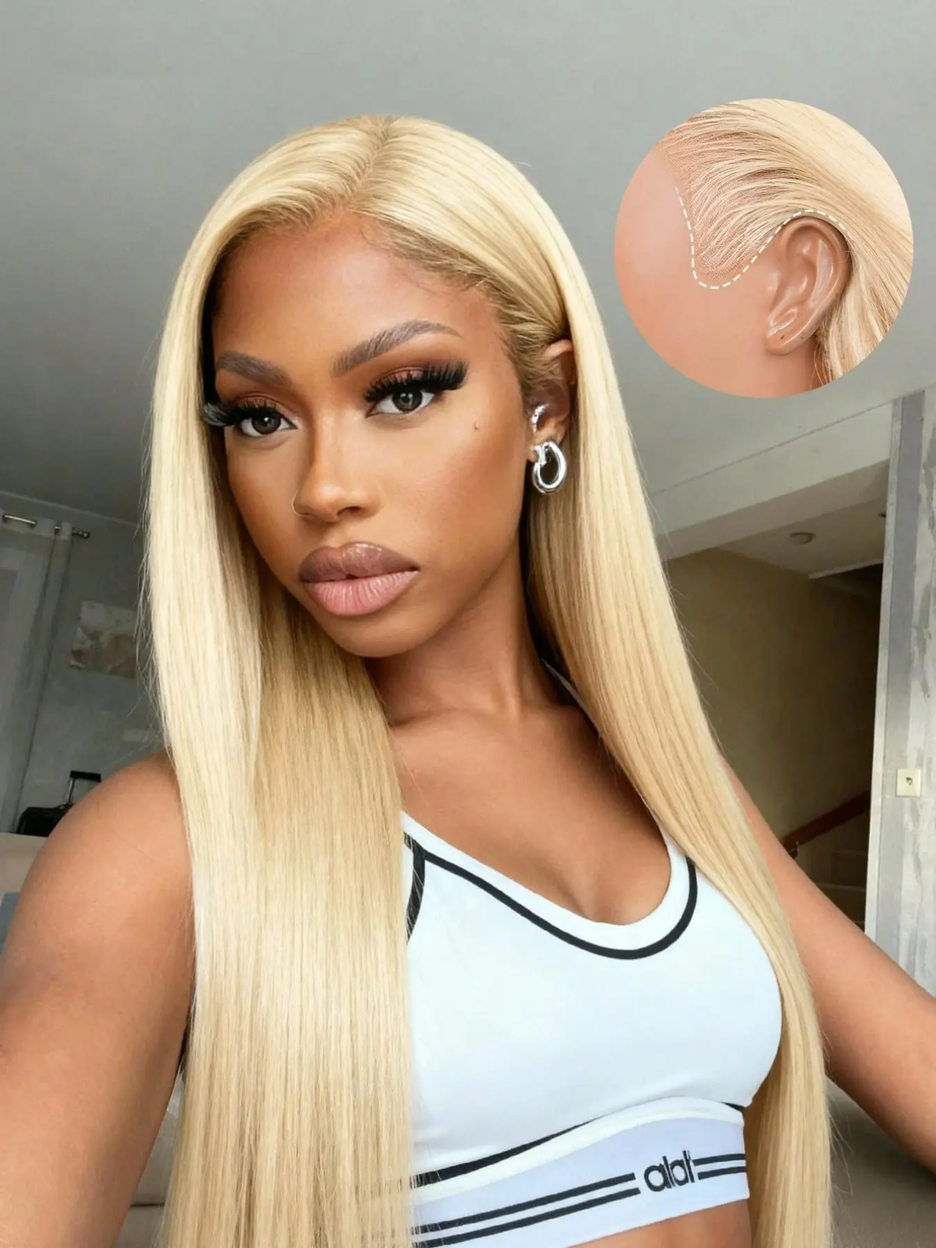 Blonde 613 Wear And Go Straight Glueless Wig Pre-Cut 13X4 Lace Front Wig Preplucked Brazilian Straight Human Hair Wigs For Women