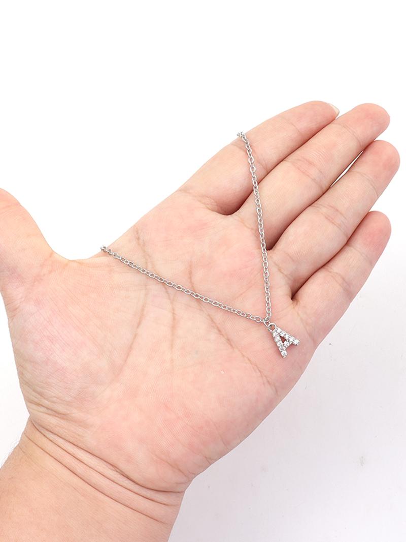 Classic Letter Pendant Necklace for Women, Stainless Steel Jewelry for Party, Daily Decor, Trendy All-match & Exquisite Jewelry for Gift without Box, Initial Letter Necklace