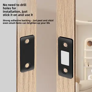 No Drill Ultra Thin Hidden Magnetic Cabinet Catch, Strong 90 Degree Magnet Door Stopper for Wardrobe Drawer Cupboard
