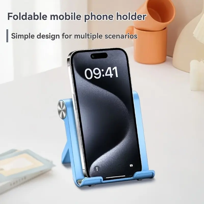 Portable Foldable Hands free stand Phone Stand Abs Material Desktop Holder for Smartphones and Tablets, Convenient Storage and Carry, Ideal for Home and Office Use