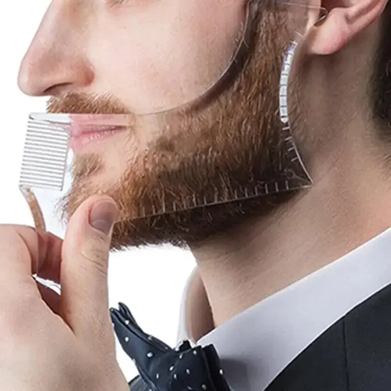 Men Beard Styling Template Stencil Beard Comb for Men Lightweight and Flexible Fits All-In-One Tool Beard Shaping Tool Beard Styling Tools