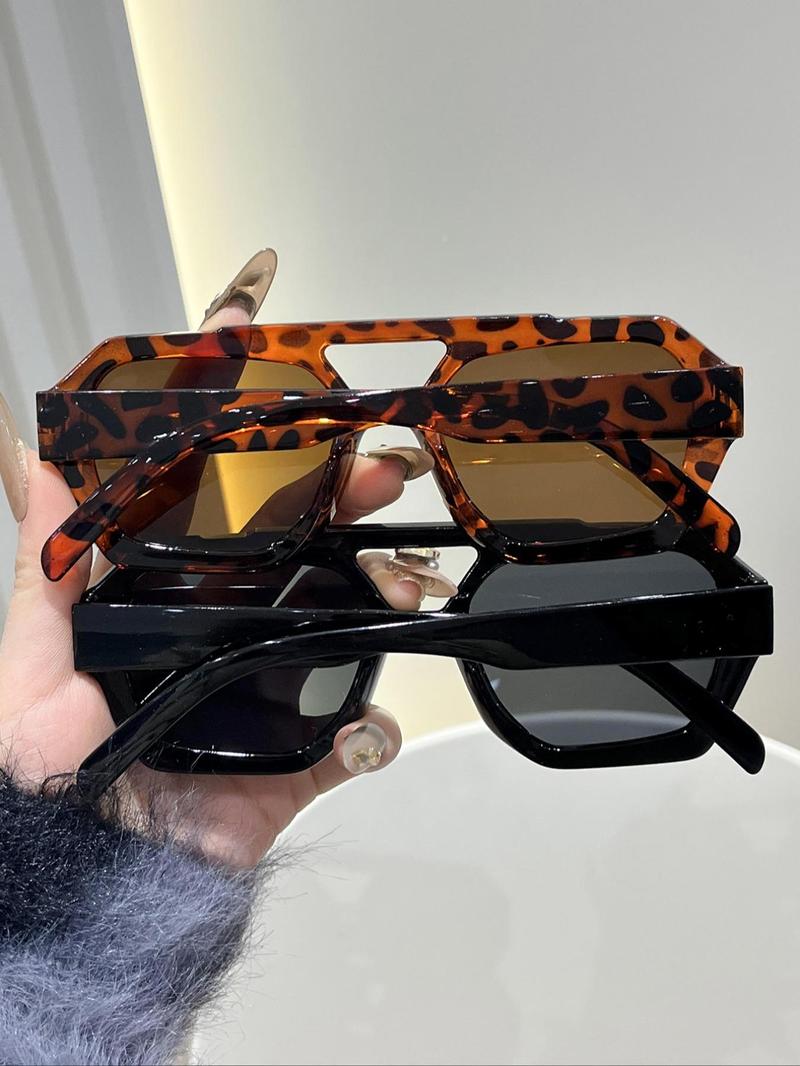 Women's Vintage Trendy Tinted Lens Aviator Sunglasses, Trendy Styling Sunglasses, Retro Casual Sunglasses for Everyday Use, Fashion Accessories for Outdoor Activities