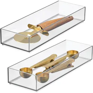 Clarity Drawer, Kitchen and Bathroom Organization Silverware, Spatulas, Gadgets, Large Set of 2