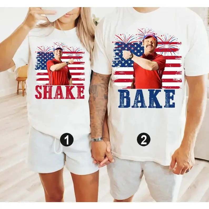 Unisex Short-Sleeve Printed Round Neck 4th Of July T-Shirt - Funny Couples Independence Day Sports & Outdoor Top, Shortsleeve