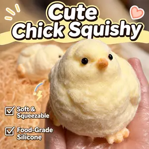 SummerWins Cute Chick Squishy Toy, Soft Squeeze Fidget Stress Relief Toy, Realistic Chicken Sensory Toy for Adults, Fun Desk Toy, Party Favor and Birthday GiftDealsForYouDays