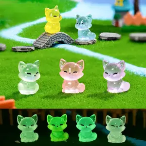 6/12/24pcs Luminous Mini Resin, Tiny Glow in The Dark Small Plastic Miniature Figures Home Decor Micro home Landscape Craft Gifts Party Favors (Random Color)