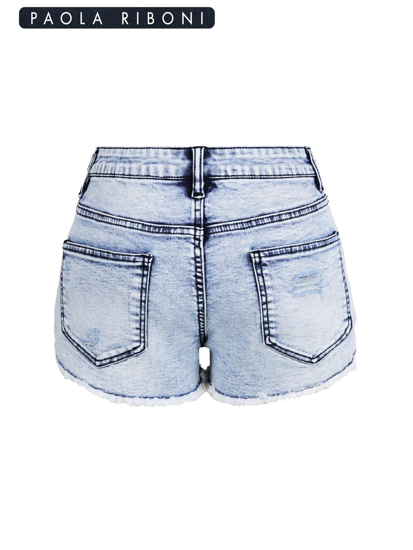 Women's Ripped Slash Pockets Denim Shorts, Casual Trendy Fitted Raw Hem Jean Shorts for Daily Wear, Ladies Summer Bottoms